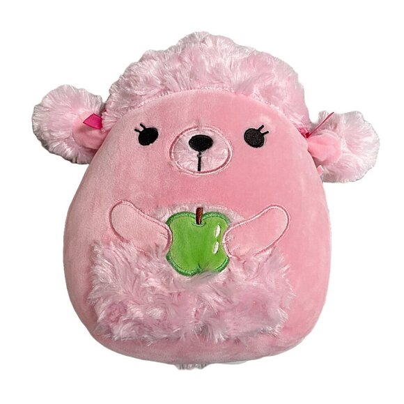 Squishmallows 8 inch Chloe Poodle with Green Apple Back To School Squad EUC - Picture 5 of 5
